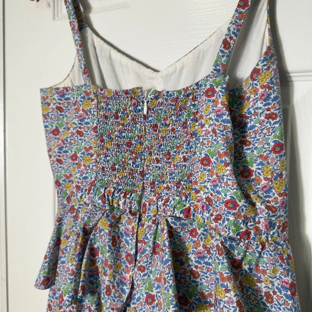 J. Crew Liberty London‎ Floral Ruffle Dress High Low Hem Size 6